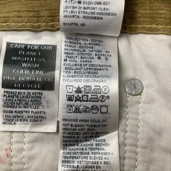 Levis Low Pro Mid Rise Straight Leg Corduroy Jeans Size 28X30 - Picture 5 of 9